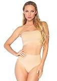 Leg Avenue womens Seamless Opaque Microfiber Strapless Romper Adult Sized Costumes, Nude, Medium-Large US