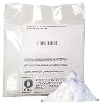 ADIPIC ACID FCC 8 Ounce-Substitute for citric acid and tartaric acid-Bulk Bag
