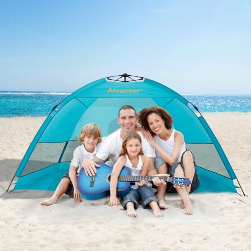 Alvantor® Beach Tent Beach Umbrella Outdoor Sun Shelter Cabana Automatic Pop Up UPF 50+ Sun Shade Portable Camping Hiking Canopy Easy Setup Windproof
