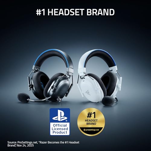 Image of Razer BlackShark V3 Pro Wireless ANC Gaming Headset for PS5: Full Band Mic - 50mm Drivers - 2.4 GHz, Bluetooth, 3.5mm - Works with PC, Mac, Nintendo Switch, Smartphone - Long Battery Life - Black