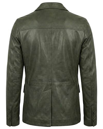 Image of Men's Leather Blazer - Lambskin Leather Blazer Men Genuine Leather Jacket Blazers - Men's Real Leather Sport Coat