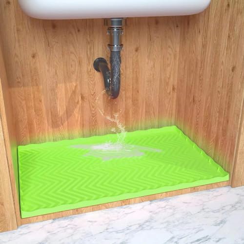 PELTEFLU Under Sink Mat, 28" x 22" Waterproof Under Sink