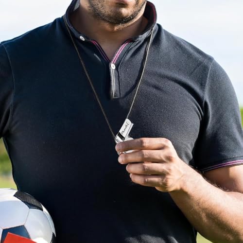 HDLOVE Personalisierte Pfeife Eingravierten Namen, Benutzerdefinierte Edelstahlpfeife Für Draußen, Pfeifen Sport Mit Lanyard Für Lehrer, Trainer, Schiedsrichter, Fußball, Basketball, Schulsport