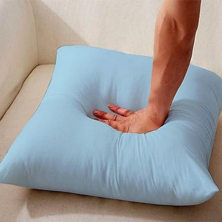 Image of Premium Polyester Fiber Cushion Fillers - Pack of 2 Pcs | 18 x 18 Inches | Light Blue| Cushions, Sofa Pillow, Cushion for Sofa, Cushion for Bed, Decorative Pillow, Pillow for Support