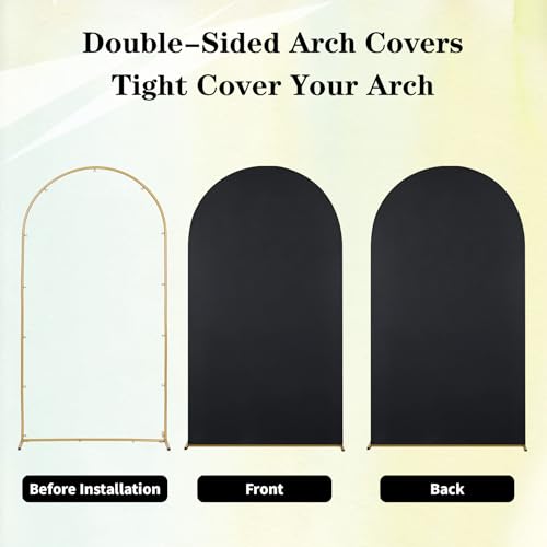 Housse d'arche noire stretch sans pli pour dissimuler la structure métallique de 2,2 m