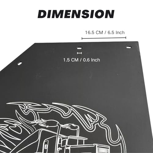 Image of 2PCS Angled 24 inch x 30 inch Mud Flaps Splash Guard with Great Truck Pattern Replacement for Semi Truck Trailer Heavy Duty 1 /5 inch Thick Polymer + PE