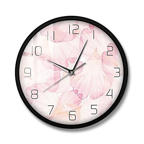 Horloge murale rose pastel pour salon | Décoration moderne art mural de chambre