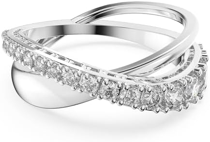 Swarovski Twist Crystal Ring Jewelry Collection, Rhodium Tone Fin...