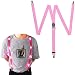 LED Glow Light Up Suspenders Trouser Braces Y Shape Suspenders (Pink) + Keychain