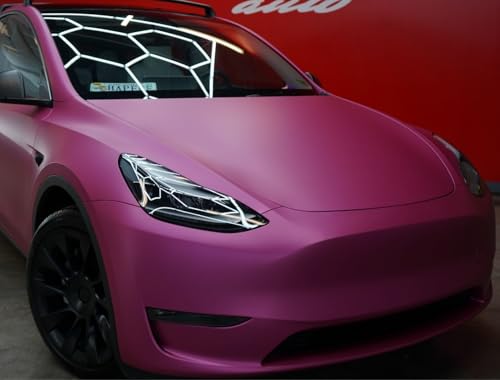Image of WALLMATE Matt Pink Metallic Car Sticker Self Adhesive Bubble Free Vinyl Wrap for Car, Scooty, Cycle, Bike and Other Vihicle Interior & Exterior Decoration (Dark Pink Metallic, 20X120 in)