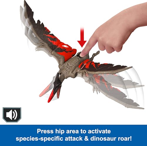 Image of Mattel Jurassic World Dinosaur Toys with Roar Sound & Attack Action, Wild Roar Posable Figure, Physical & Connected Digital Play
