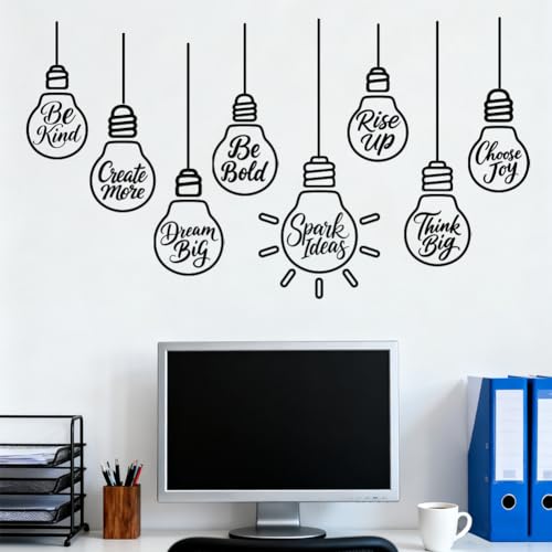 Peacoblue Inspirational Text Light Bulb Wall Decals, Wall Stickers Decor by peacoblue - Used condition - Image 5