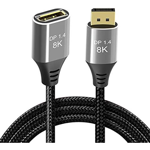 Cablecc Câble d'extension DisplayPort 1.4 8K 60 Hz mâle vers femelle Ultra HD UHD 4K 144 Hz DP vers DP 7680 x 4320 Cover