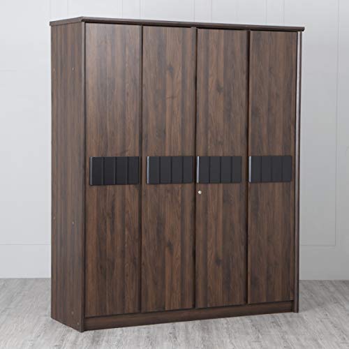 Home Centre Particle Board Lewis Nxt Four Door Hinged Wardrobe, Brown