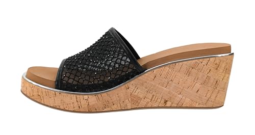Corkys Footwear Women's Lets Mesh Around 2.5-Inch Wedges - Featuring A Single Mesh Strap With Rhinestones, All-Day Comfort With EVA Insoles, And A Stylish Design for Every Occasion