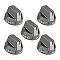 DG64-00473B Gas Stove Knobs Compatible with Samsung NX58M6850SG NX58H5600SS NX58H5650WS NX58J7750SS Range Stove & Oven Knob Kit Gas Range Replacement Knobs - 5 Pack