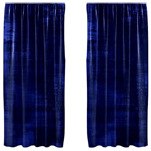 Cortinas opacas azules de microfibra en juego de 2 paneles de 55x84 pulgadas 2