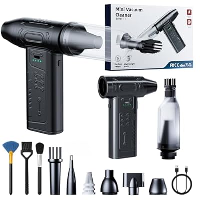 fourq Compressed Air Duster,Mini Vacuum Cleaner...