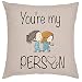 jingqi Novelty Cute You're My Person Cushion Cover Anniversary Valentine Gift Love Grey's Anatomy Throw Pillow Case Cartoon Print Decor