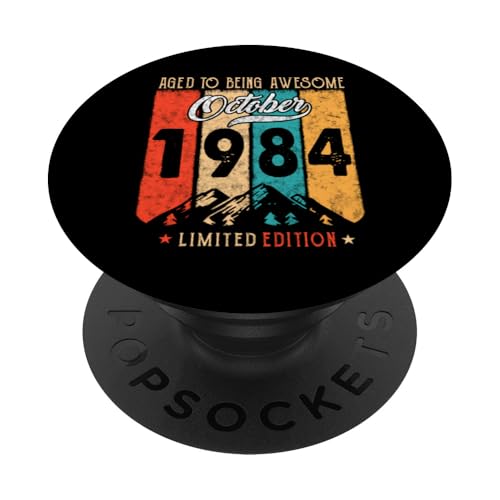 38 años Vintage Octubre de 1984 Divertido 38 cumpleaños PopSockets PopGrip Intercambiable