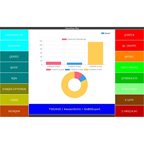 Kassensoftware für HANDEL EXPRESSKASSE X3 mit Etikettenausdruck und Schnittstelle für EC-Cash Terminal, TSE-Konform
