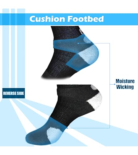 Youth Thick Basketball Socks for Boys - Cushioned Sports Compression Sock for Active Kids, Fits Ages 6-123