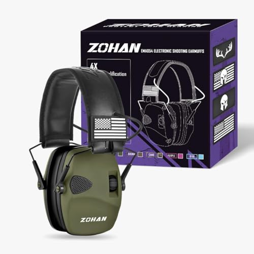 ZOHAN EM054 Electronic Shooting Ear Protection with 4X Sound Amplification,