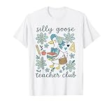 Silly Goose Teacher Club Cottagecore Teaching Back School T-Shirt
