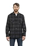 YAGO Men's Long Sleeve Flannel Plaid Button Down Shirt YG2508 (Charcoal/Black, XXXXX-Large)