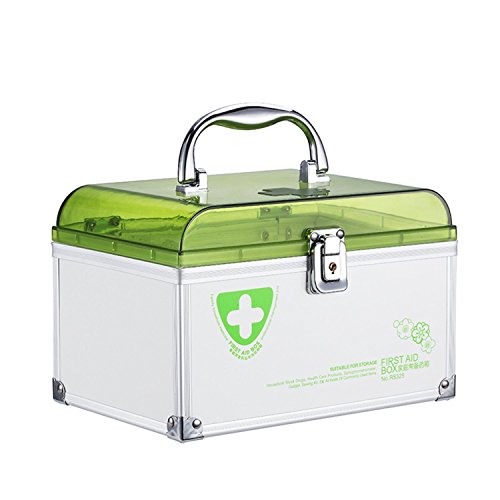 Ollieroo Lockable Medication Box Organizer Small Medicine Lock Box with Compartments Childproof Prescription Storage Box 8.46