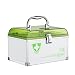 Ollieroo Lockable Medication Box Organizer Small Medicine Lock Box with Compartments Childproof Prescription Storage Box 8.46"X5.87"X5.51" Green