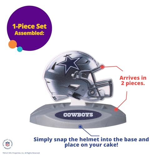 NFL Dallas Cowboys Cake Decoration, Football Helmet Cake Topper, Officially Licensed Product Of The NFL, Ready To Use Birthday Cake Decoration - Image 6