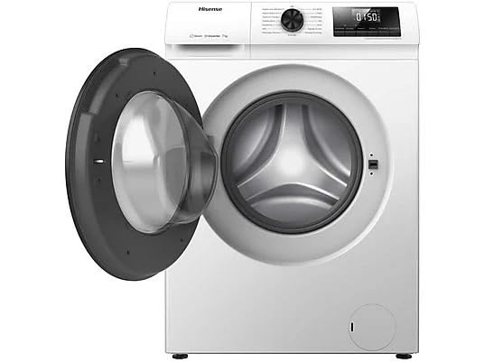 Hisense WFQP701219VM - Lavatrice, classe A, 7 kg, 1200 giri/min, altezza 84,5 cm x larghezza 59,5 cm, bianco
