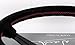 Nardi Steering Wheel - Deep Corn - 350mm (13.78 inches) - Black Suede Leather with Red Stitching - Classic Horn Button - Part # 6069.35.2094