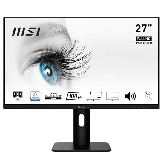 MSI PRO MP273AP Monitor de Oficina 27” Full HD - Panel IPS 1920 x1080, 100 Hz,Confort Ocular, Montaje VESA, Altavoces Integrados, Soporte Display Kit, Regulable 4 Direcciones