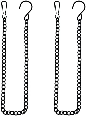 HEROFISH Hanging Basket Chains,2 Pack 20 Inches Black Stainless Steel Hanging Chains for Bird Feeder Plants Billboard Chalkboards Wind Chimes Flower Pots Chains Signs and Ornaments
