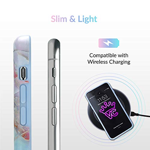 Velvet Caviar Compatible With Iphone Xr Cases Marble For Girls & Women - Cute Protective Phone Case (Pink Iridescent Holographic Blue) #TOP5