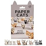 DIY Papier Katzen Origami Kit Tier Handgefertigte Papierkraft Kit Schreibtisch Dekor 50 Blätter 3D Katze/Hund Origami Papier Handwerk Kit Dekor und Geschenk für Katzenliebhaber (Katze)