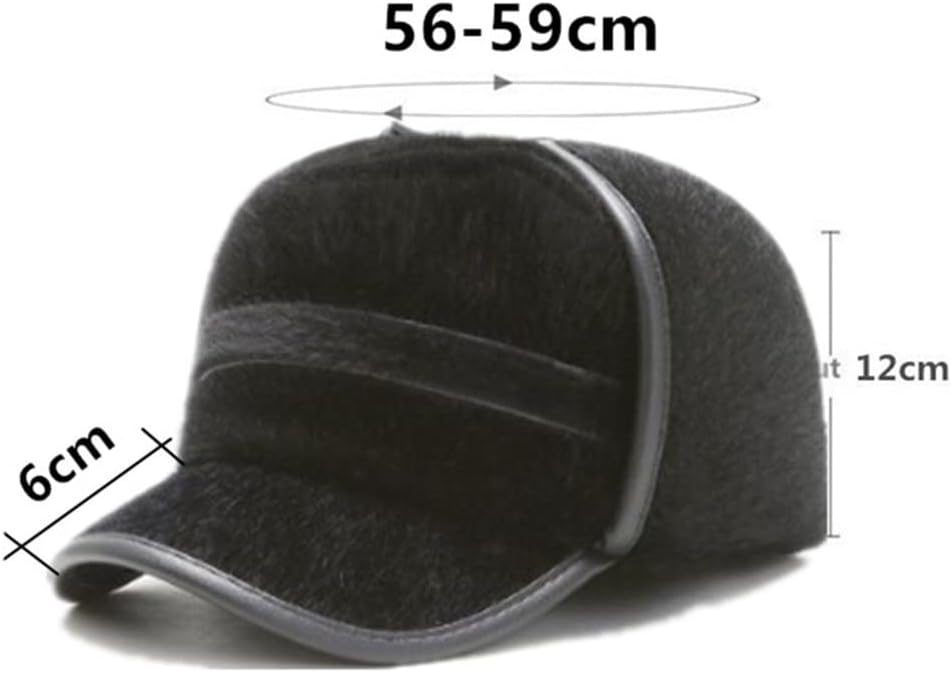 Men's Flat Caps Winter Thermal Bomber Hats for Men Plus Velvet Ear Protection Earmuffs Middle-Aged Elderly Hat