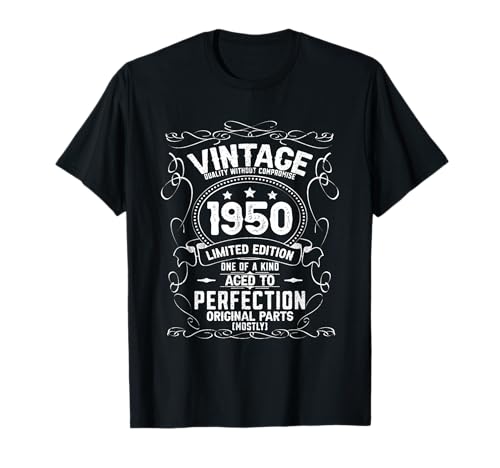 Vintage 1950 Edición Limitada Cumpleaños 1950 Hombres Mujer Camiseta