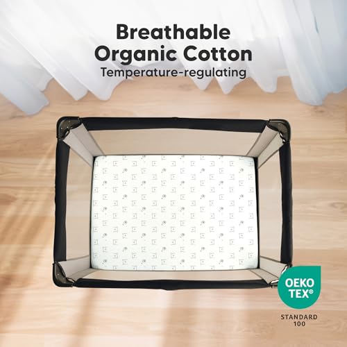 Image of 2-Pack Mini Crib Sheets Fitted, 38x26 Pack N Play Mattress Sheets (Bumble Bear)