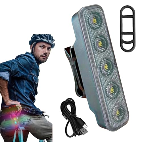 Gifyym Luz Trasera Bicicleta LED, Luz Trasera Bicicleta LED Alta Luminosidad, Señal Recargable de 4 Modos, Intermitente para Seguridad Ciudad y Viajes