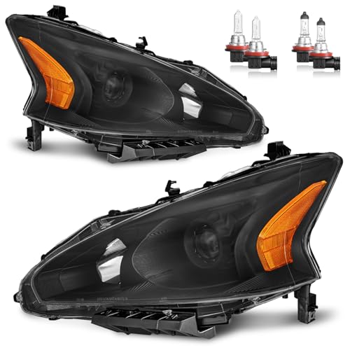 KarSpareHub Headlights Assembly for 2013 2014 2015 Nissan Altima 4-Door Sedan Headlamp Replacement Driver & Passenger Side with Bulbs (DOES NOT FIT XENON/HID)