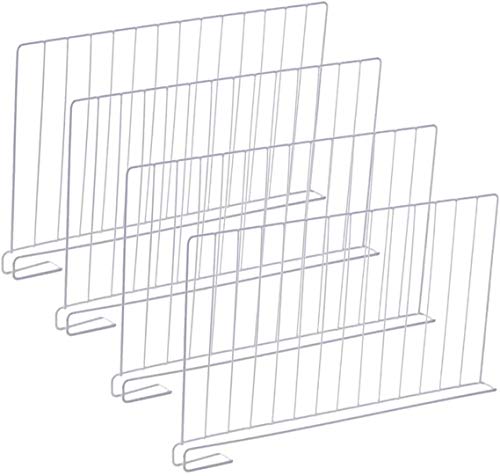 4 Stücke Regaltrenner Schrank Ordnungssystem Regalteiler aus Metall für den Kleiderschrank ohne Bohren Cover