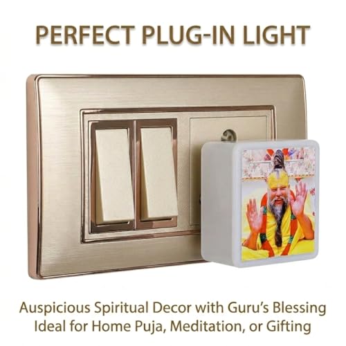 Image of Divine Blessings Shri Premanand Ji Maharaj Plug-in LED Night Light - Premium Spiritual Lamp for Home Decor, Daily Darshan & Gifting, Spreads Peace, Positivity & Devotion