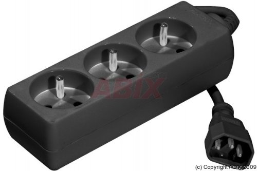 Dexlan Multiprise spécial pour Onduleurs avec 3 prises Europa Noir