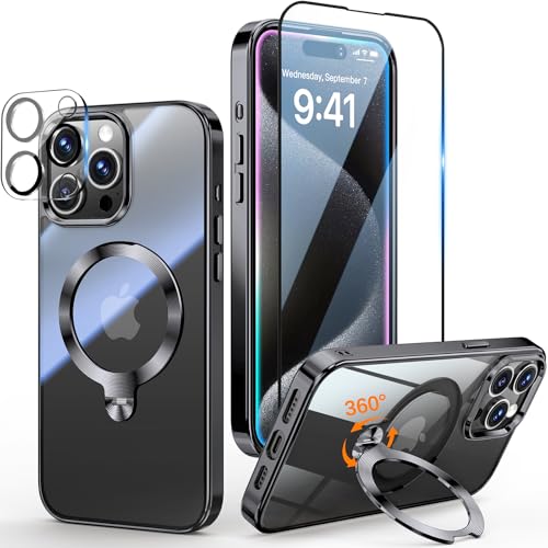 yOdیZbgIiȃ^bNzOYR iPhone 15 Pro Max p NA P[X Magsafe Ή[360°]CD X^hE10 JeXg][bLop[EiPhoneꑮF][JیƃKXtBt]Xgb