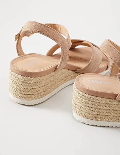 Geox Women's D Ischia Corda C Open Toe Sandals, Beige Dk Skin C8191, 6.5 Uk #TOP3
