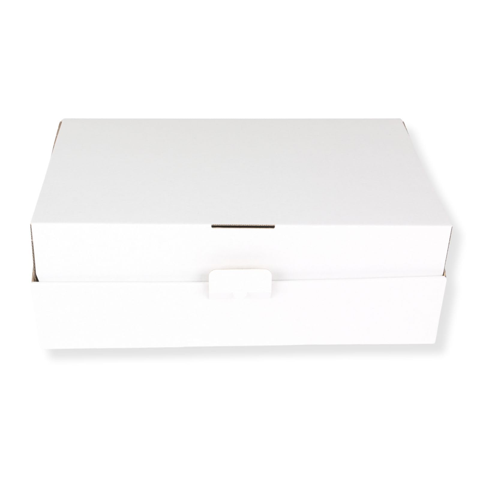Karton 350 x 250 x 80 mm mit Seitenverschluss (200 Stück), DHL Kleinpaket, Versandkarton, Faltkarton, Schachtel, weiß