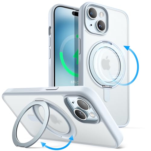 Image of JETech 360 Rotatable Ring Stand Case for iPhone 15, Blue